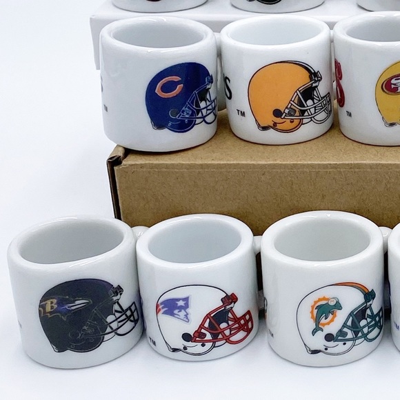 NFL Football Teams Logo Mini Ceramic Cups 16 Tiny Cups - Picture 5 of 10